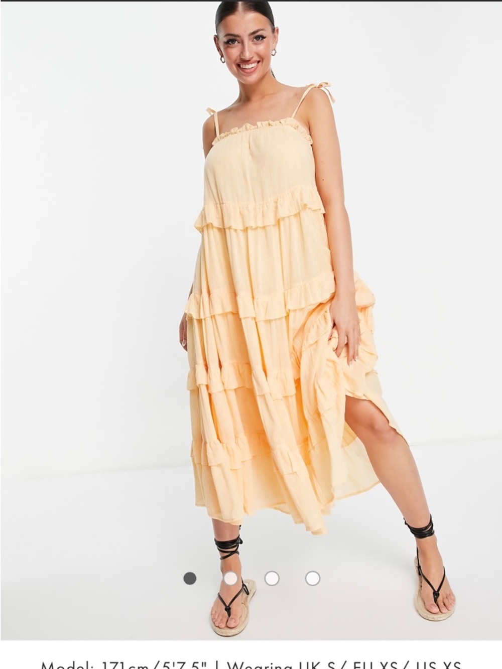 ASOS River Island Boho Tiered Mini Dress Peach Flowy Size 2